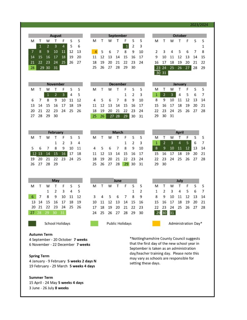 Term Dates Kingston Park Academy
